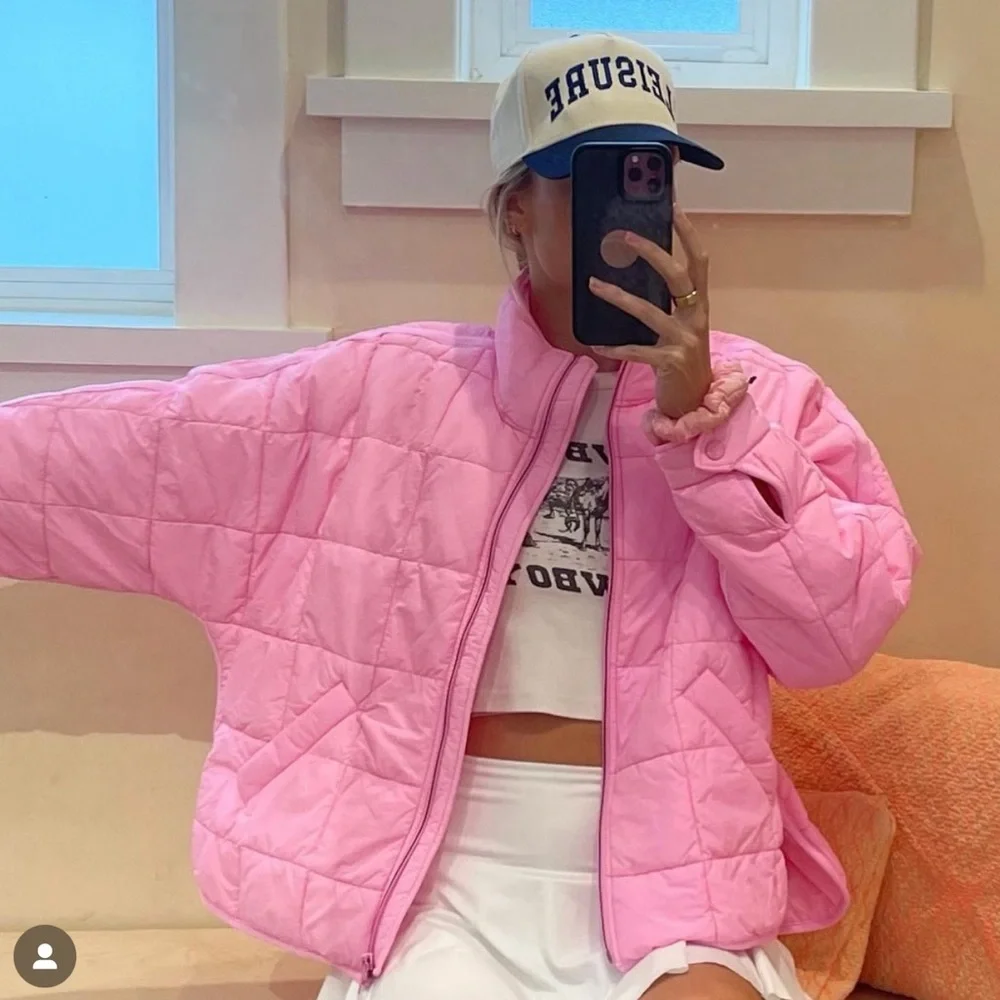 FREE PEOPLE NWT Pippa Packable Puffer Jacket in Pink M